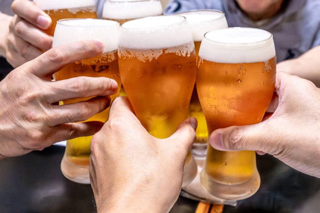 ビール乾杯